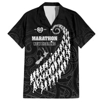 Custom New Zealand Marathon Family Matching Short Sleeve Bodycon Dress and Hawaiian Shirt Maori Style LT05 Dad's Shirt - Short Sleeve Black - Polynesian Pride