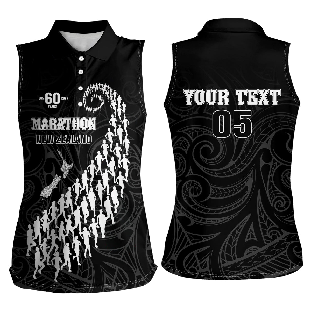 Custom New Zealand Marathon Women Sleeveless Polo Shirt Maori Style LT05 - Polynesian Pride