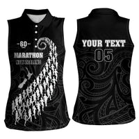 Custom New Zealand Marathon Women Sleeveless Polo Shirt Maori Style LT05 - Polynesian Pride