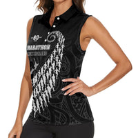 Custom New Zealand Marathon Women Sleeveless Polo Shirt Maori Style LT05 - Polynesian Pride