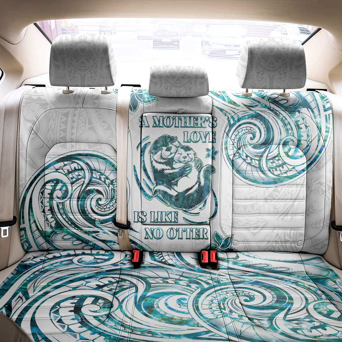 New Zealand Aotearoa Hari Ra Mama Back Car Seat Cover A Mother's Love Is Like No Otter LT05 - Polynesian Pride