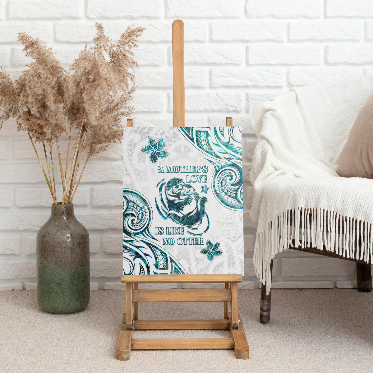 New Zealand Aotearoa Hari Ra Mama Canvas Wall Art A Mother's Love Is Like No Otter LT05 - Polynesian Pride