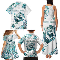 New Zealand Aotearoa Hari Ra Mama Family Matching Tank Maxi Dress and Hawaiian Shirt A Mother's Love Is Like No Otter LT05 - Polynesian Pride