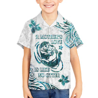 New Zealand Aotearoa Hari Ra Mama Family Matching Tank Maxi Dress and Hawaiian Shirt A Mother's Love Is Like No Otter LT05 Son's Shirt White - Polynesian Pride