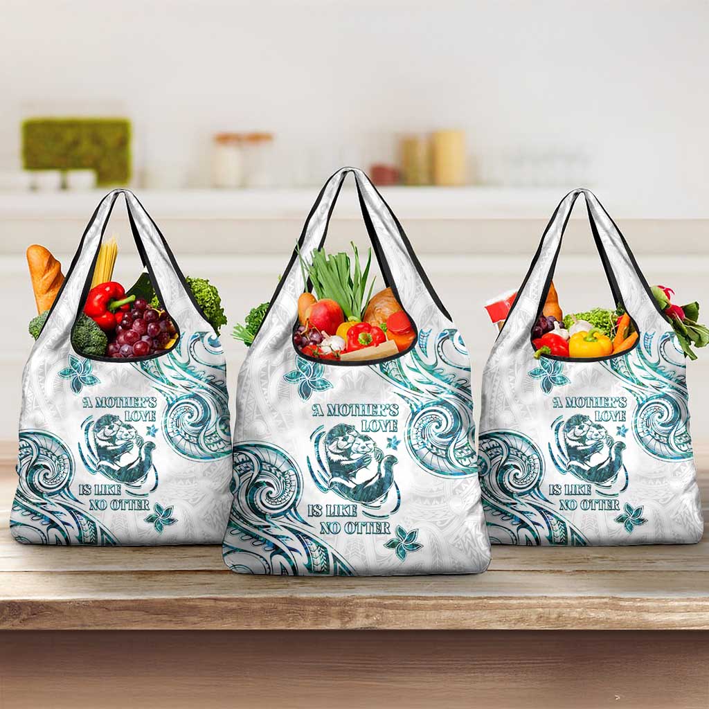 New Zealand Aotearoa Hari Ra Mama Grocery Bag A Mother's Love Is Like No Otter LT05 3-pack One Size White - Polynesian Pride