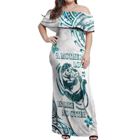New Zealand Aotearoa Hari Ra Mama Off Shoulder Maxi Dress A Mother's Love Is Like No Otter LT05 Women White - Polynesian Pride