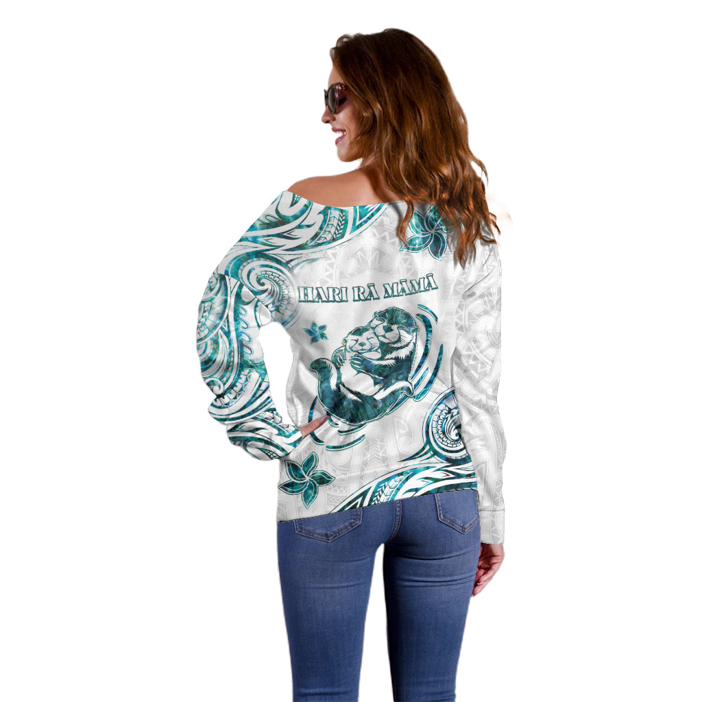 New Zealand Aotearoa Hari Ra Mama Off Shoulder Sweater A Mother's Love Is Like No Otter LT05 - Polynesian Pride