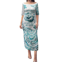 New Zealand Aotearoa Hari Ra Mama Puletasi A Mother's Love Is Like No Otter LT05 Long Dress White - Polynesian Pride