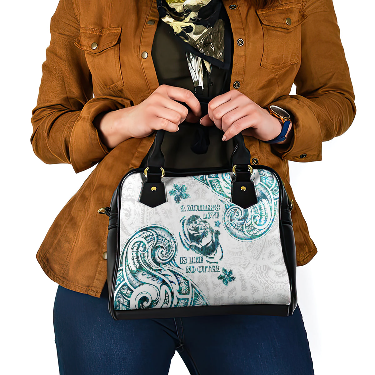New Zealand Aotearoa Hari Ra Mama Shoulder Handbag A Mother's Love Is Like No Otter LT05 - Polynesian Pride