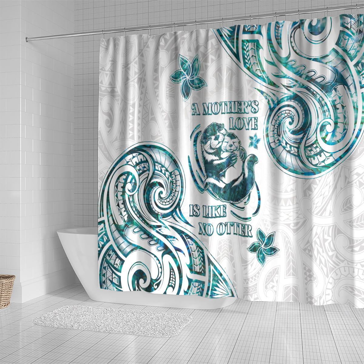 New Zealand Aotearoa Hari Ra Mama Shower Curtain A Mother's Love Is Like No Otter LT05 - Polynesian Pride