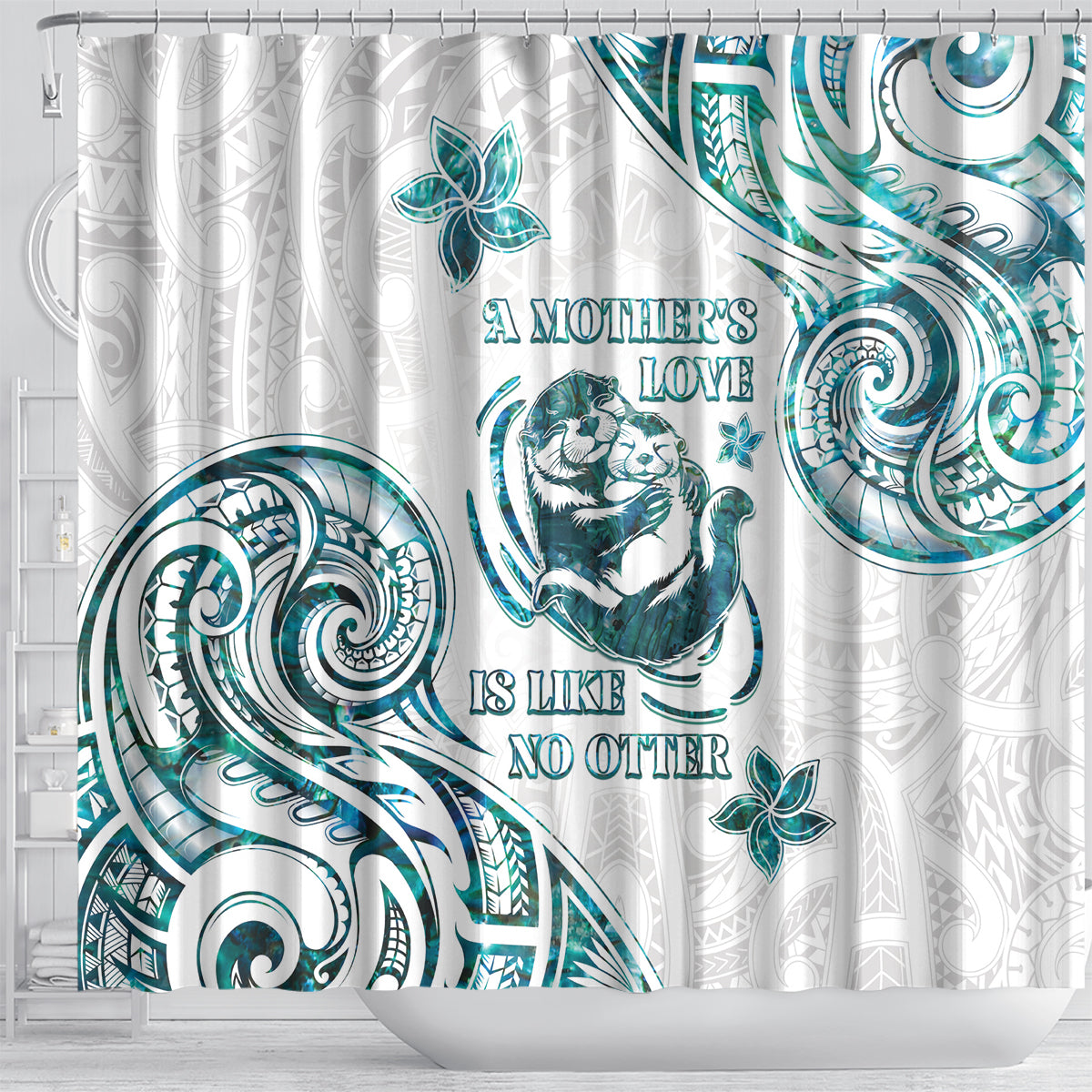 New Zealand Aotearoa Hari Ra Mama Shower Curtain A Mother's Love Is Like No Otter LT05 - Polynesian Pride