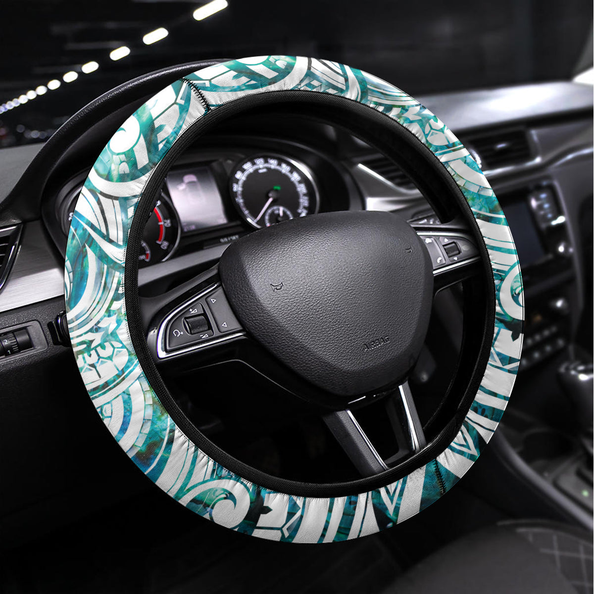 New Zealand Aotearoa Hari Ra Mama Steering Wheel Cover A Mother's Love Is Like No Otter LT05 Universal Fit White - Polynesian Pride
