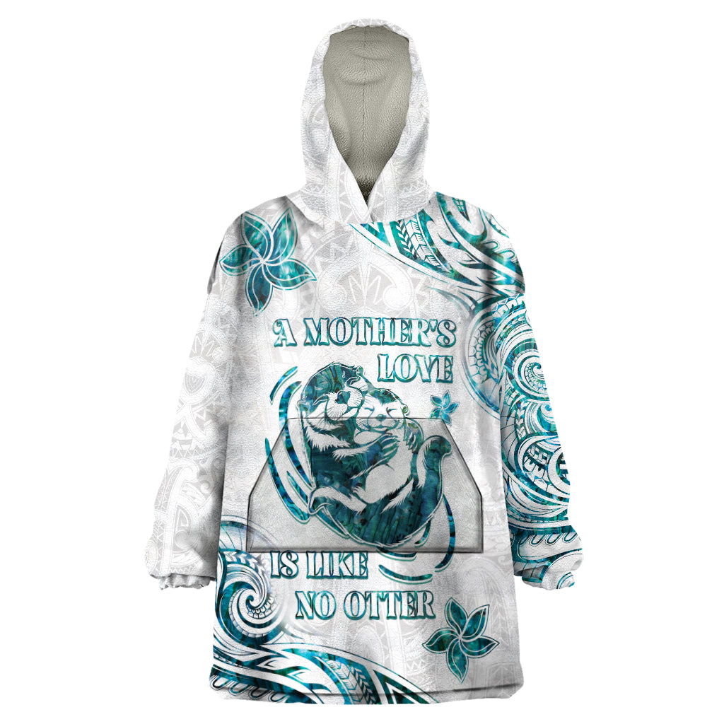 New Zealand Aotearoa Hari Ra Mama Wearable Blanket Hoodie A Mother's Love Is Like No Otter LT05 One Size White - Polynesian Pride