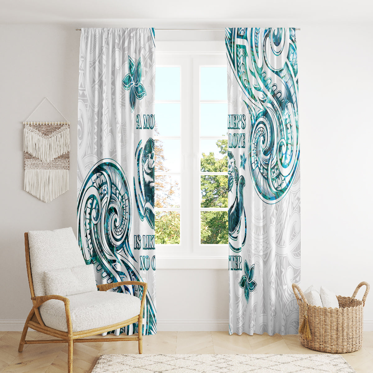 New Zealand Aotearoa Hari Ra Mama Window Curtain A Mother's Love Is Like No Otter LT05 - Polynesian Pride