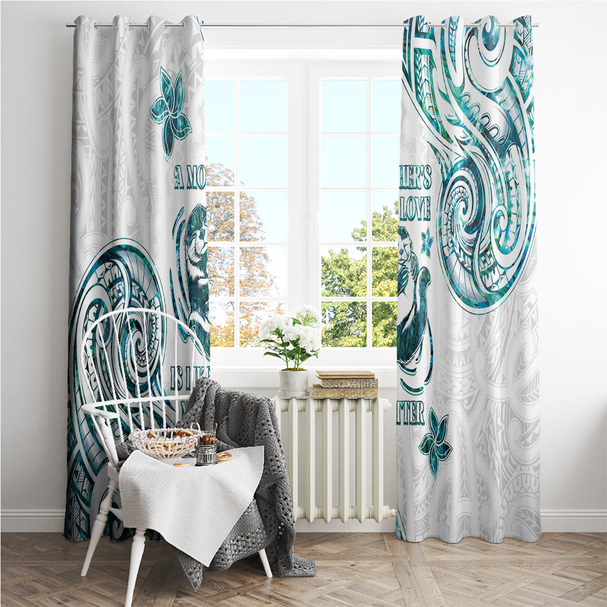 New Zealand Aotearoa Hari Ra Mama Window Curtain A Mother's Love Is Like No Otter LT05 - Polynesian Pride