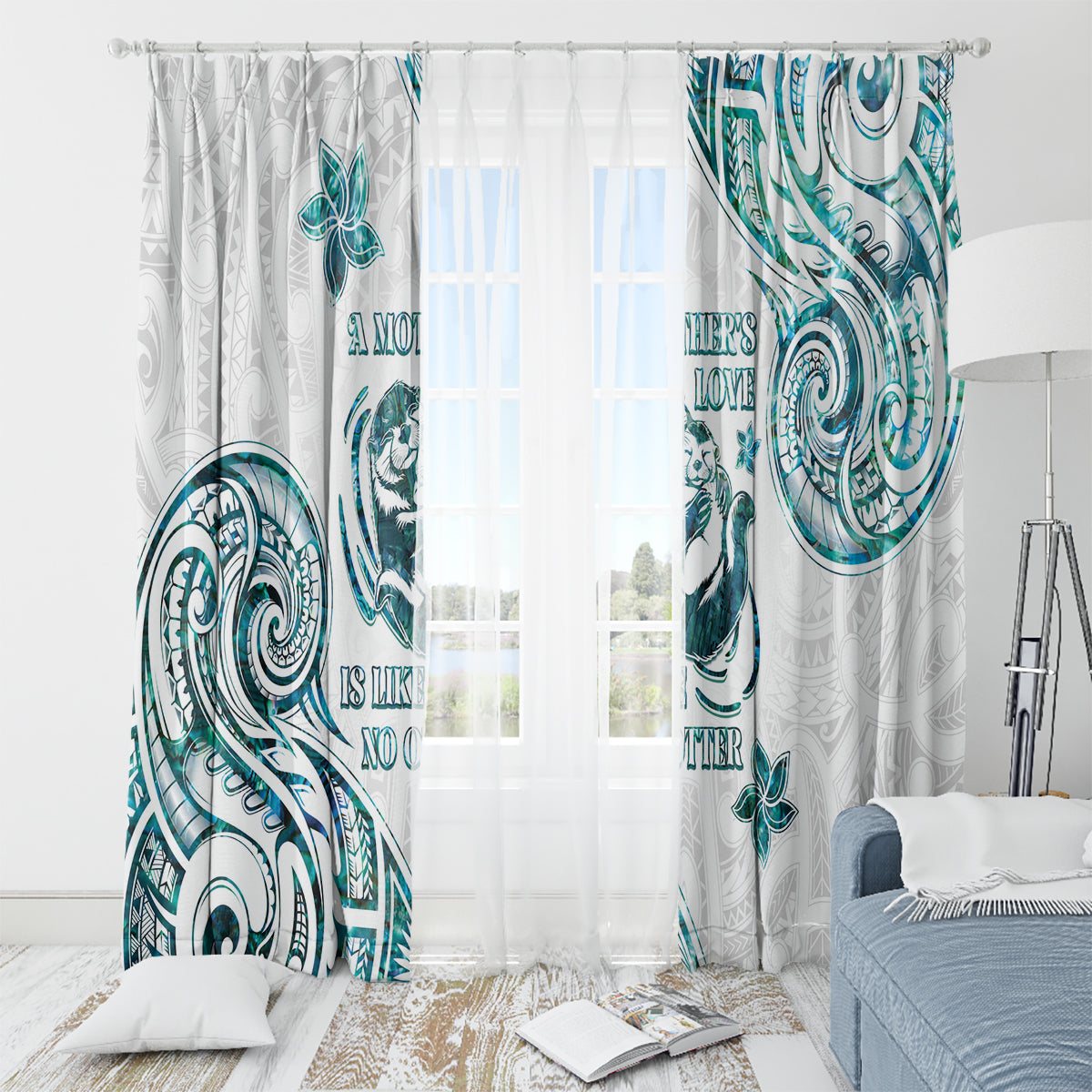 New Zealand Aotearoa Hari Ra Mama Window Curtain A Mother's Love Is Like No Otter LT05 - Polynesian Pride