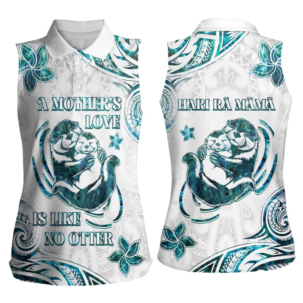 New Zealand Aotearoa Hari Ra Mama Women Sleeveless Polo Shirt A Mother's Love Is Like No Otter LT05 - Polynesian Pride