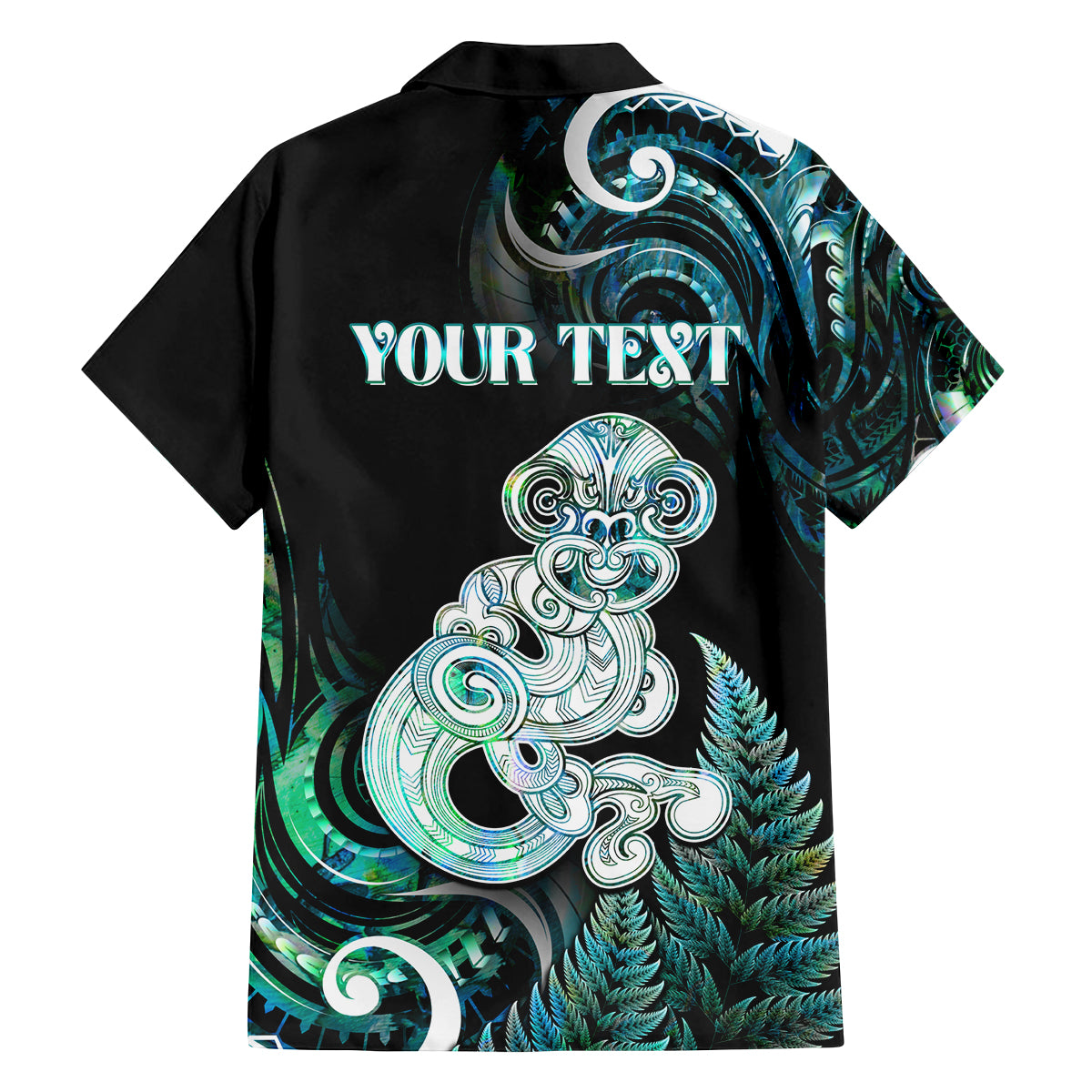 Personalised New Zealand Maori Taniwha Family Matching Off Shoulder Maxi Dress and Hawaiian Shirt Silver Fern Paua Shell Version LT05 - Polynesian Pride