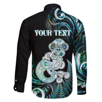 Personalised New Zealand Maori Taniwha Family Matching Off Shoulder Short Dress and Hawaiian Shirt Silver Fern Paua Shell Version LT05 - Polynesian Pride