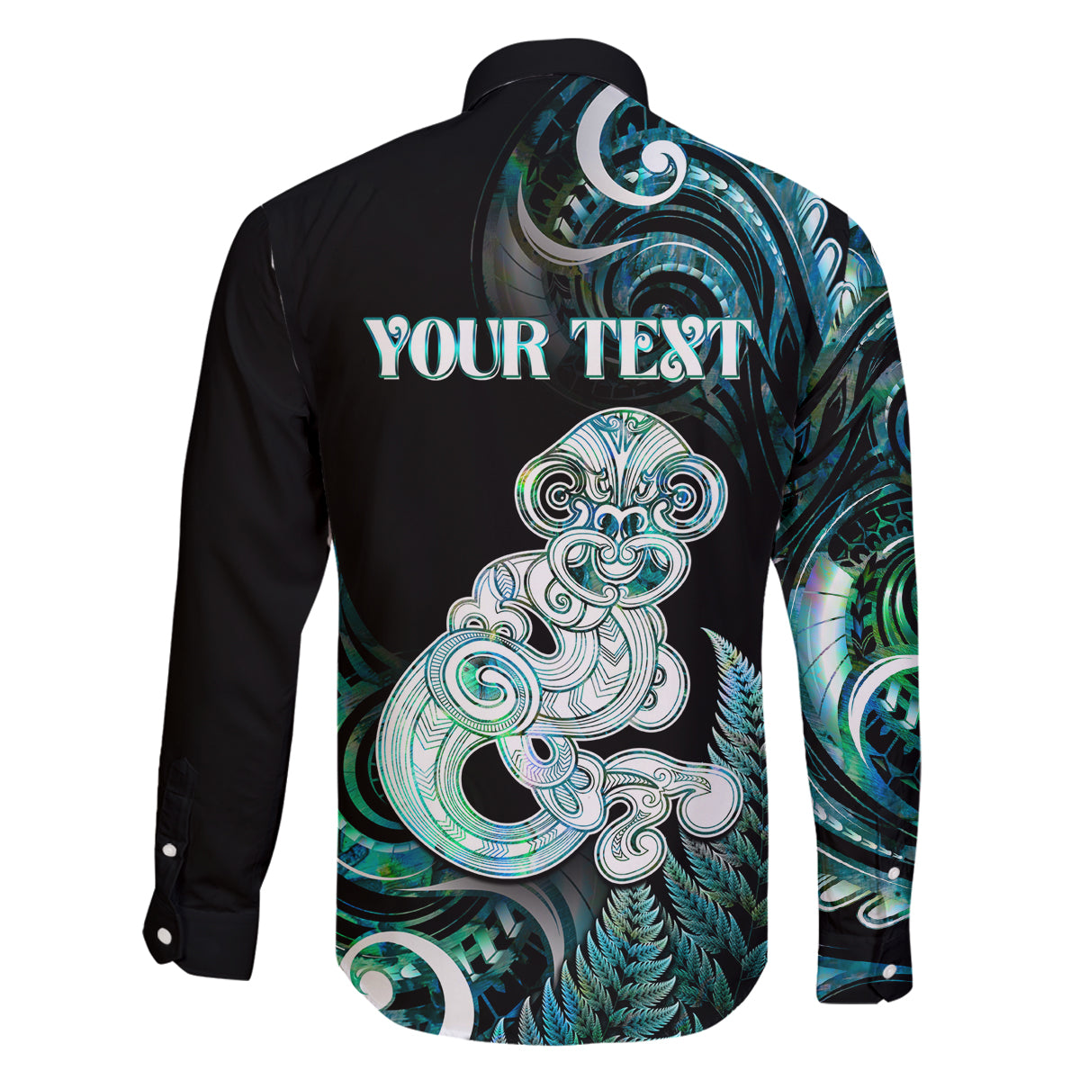 Personalised New Zealand Maori Taniwha Family Matching Summer Maxi Dress and Hawaiian Shirt Silver Fern Paua Shell Version LT05 - Polynesian Pride