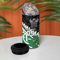 New Zealand And Ireland Rugby Custom 4 in 1 Can Cooler Tumbler Silver Fern With Celtic Cross LT05 - Polynesian Pride