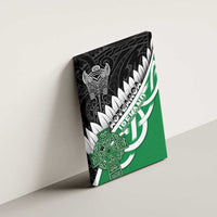 New Zealand And Ireland Rugby Canvas Wall Art Silver Fern With Celtic Cross LT05 - Polynesian Pride
