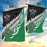 New Zealand And Ireland Rugby Garden Flag Silver Fern With Celtic Cross LT05 - Polynesian Pride