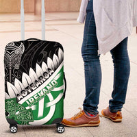 New Zealand And Ireland Rugby Luggage Cover Silver Fern With Celtic Cross LT05 Green - Polynesian Pride