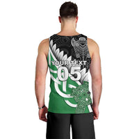 New Zealand And Ireland Rugby Custom Men Tank Top Silver Fern With Celtic Cross LT05 - Polynesian Pride