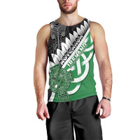 New Zealand And Ireland Rugby Custom Men Tank Top Silver Fern With Celtic Cross LT05 - Polynesian Pride