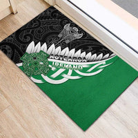 New Zealand And Ireland Rugby Rubber Doormat Silver Fern With Celtic Cross LT05 - Polynesian Pride