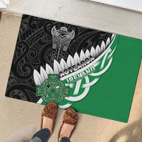 New Zealand And Ireland Rugby Rubber Doormat Silver Fern With Celtic Cross LT05 - Polynesian Pride