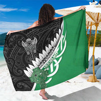 New Zealand And Ireland Rugby Sarong Silver Fern With Celtic Cross LT05 One Size 44 x 66 inches Green - Polynesian Pride