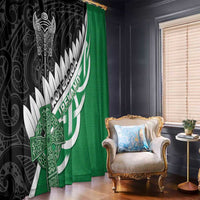 New Zealand And Ireland Rugby Window Curtain Silver Fern With Celtic Cross LT05 - Polynesian Pride