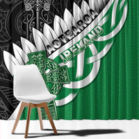 New Zealand And Ireland Rugby Window Curtain Silver Fern With Celtic Cross LT05 - Polynesian Pride