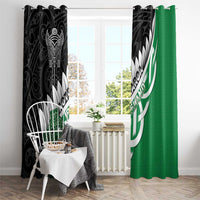 New Zealand And Ireland Rugby Window Curtain Silver Fern With Celtic Cross LT05 - Polynesian Pride