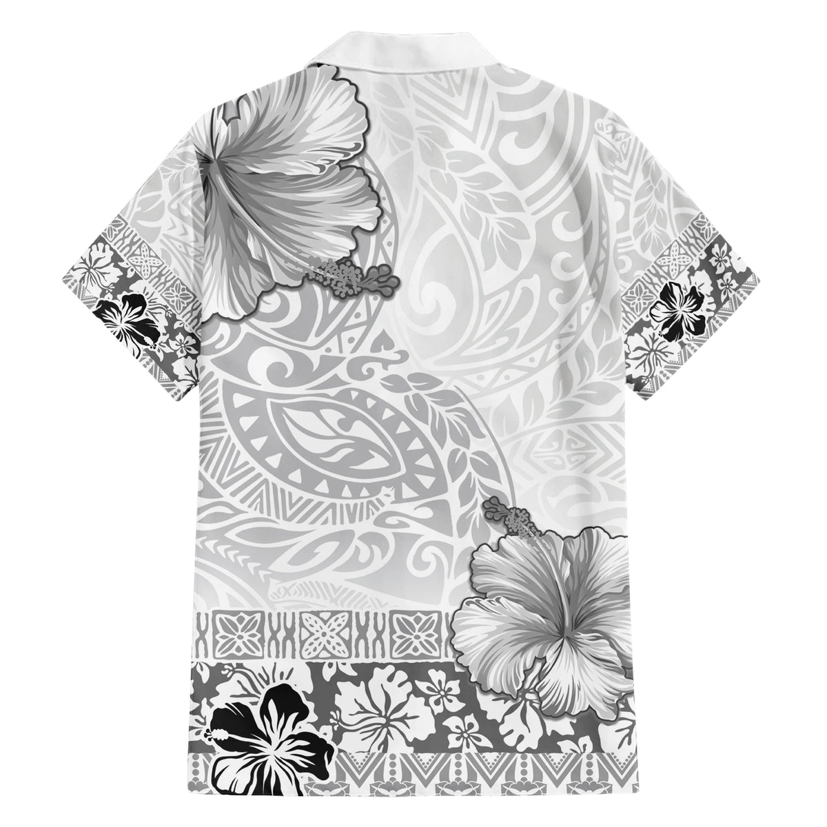 Hawaii Hibiscus With White Polynesian Pattern Family Matching Short Sleeve Bodycon Dress and Hawaiian Shirt LT05 - Polynesian Pride