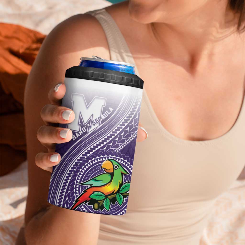 Personalized Manua High School 4 in 1 Can Cooler Tumbler Polynesian Tribal Pattern
