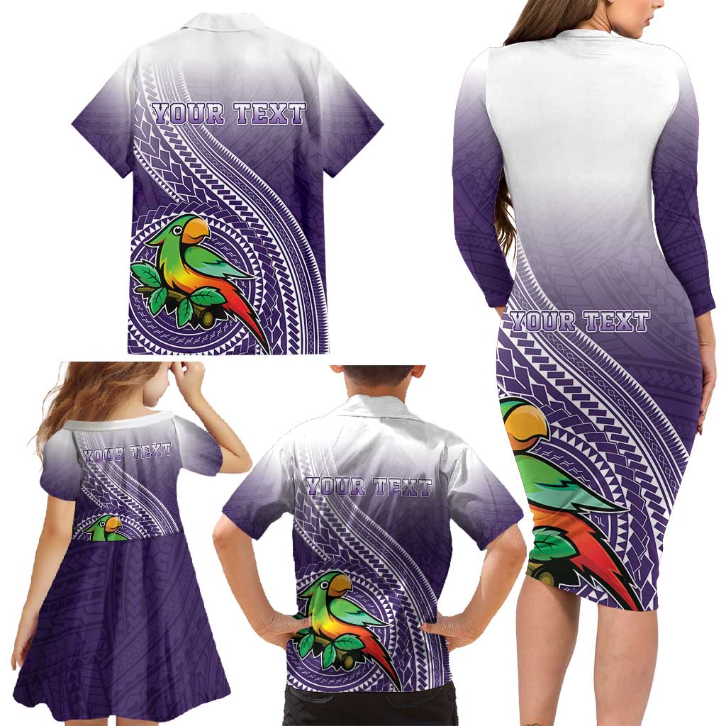 Personalized Manua High School Family Matching Long Sleeve Bodycon Dress and Hawaiian Shirt Polynesian Tribal Pattern LT05 - Polynesian Pride