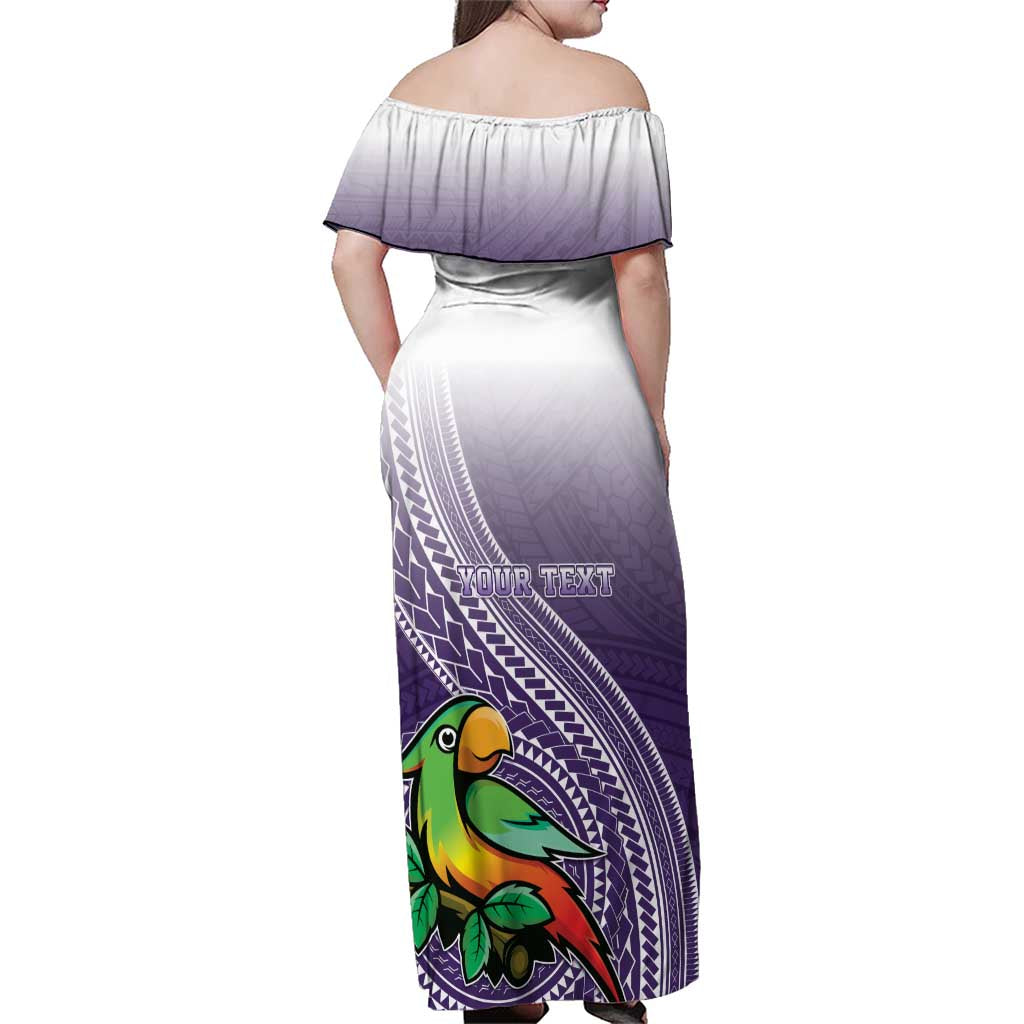 Personalized Manua High School Family Matching Off Shoulder Maxi Dress and Hawaiian Shirt Polynesian Tribal Pattern
