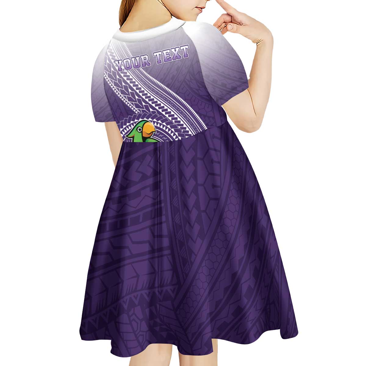 Personalized Manua High School Kid Short Sleeve Dress Polynesian Tribal Pattern