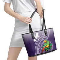 Manua High School Leather Tote Bag Polynesian Tribal Pattern