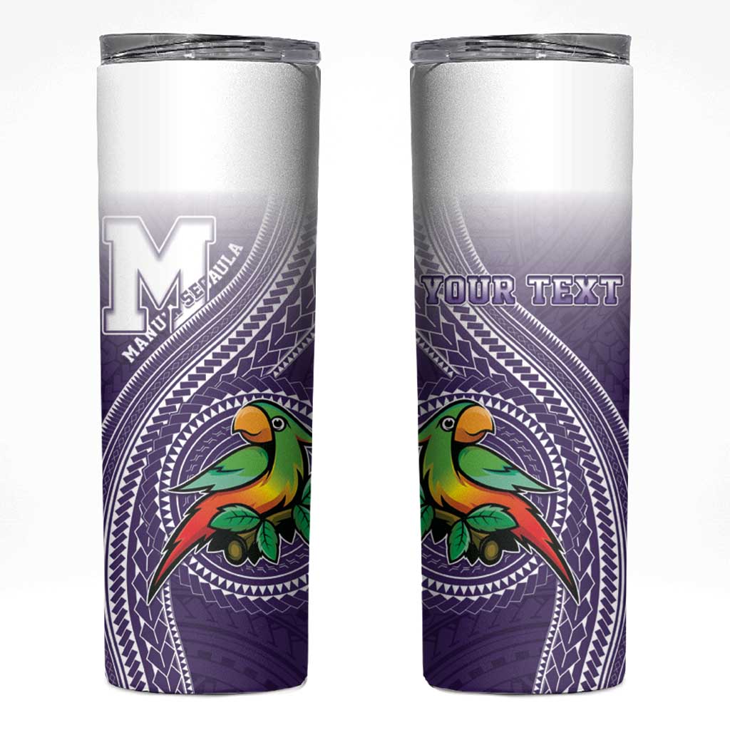 Personalized Manua High School Skinny Tumbler Polynesian Tribal Pattern LT05 Purple - Polynesian Pride