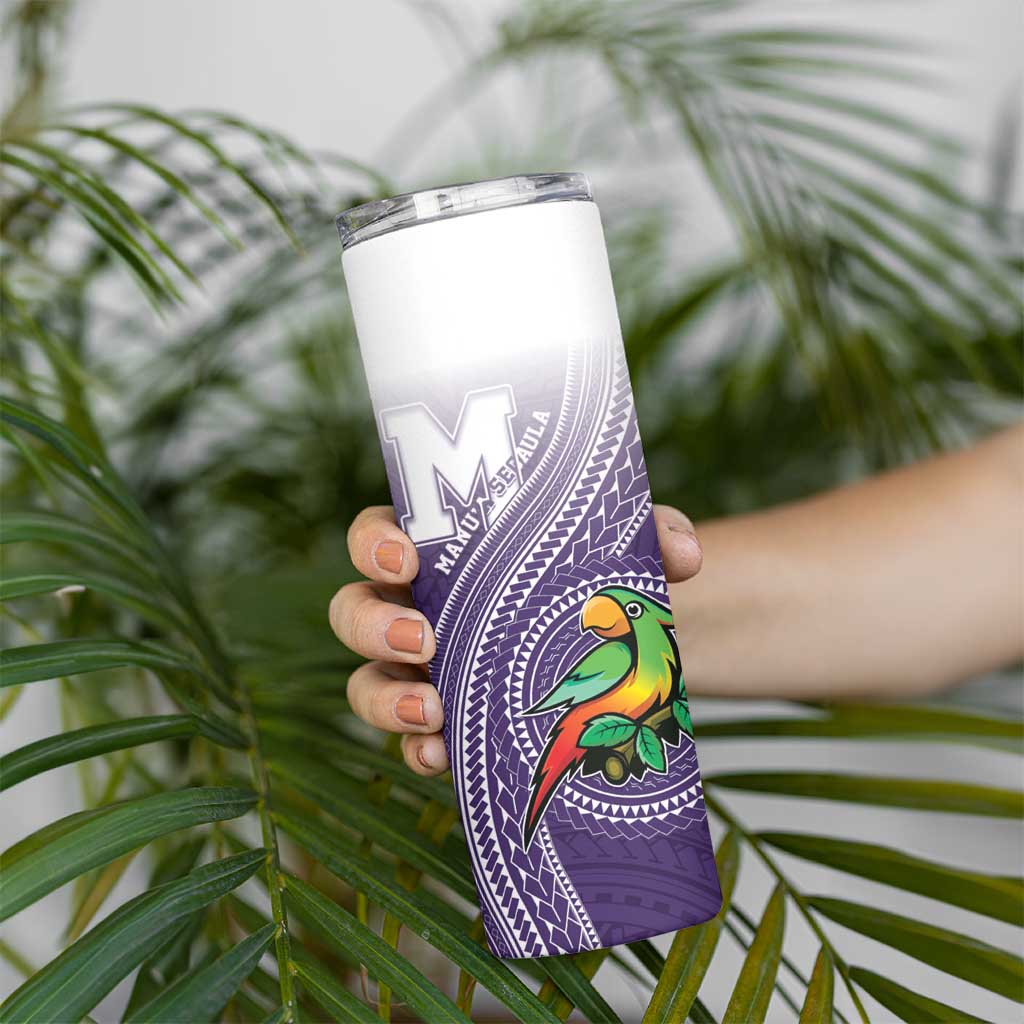 Personalized Manua High School Skinny Tumbler Polynesian Tribal Pattern LT05 - Polynesian Pride