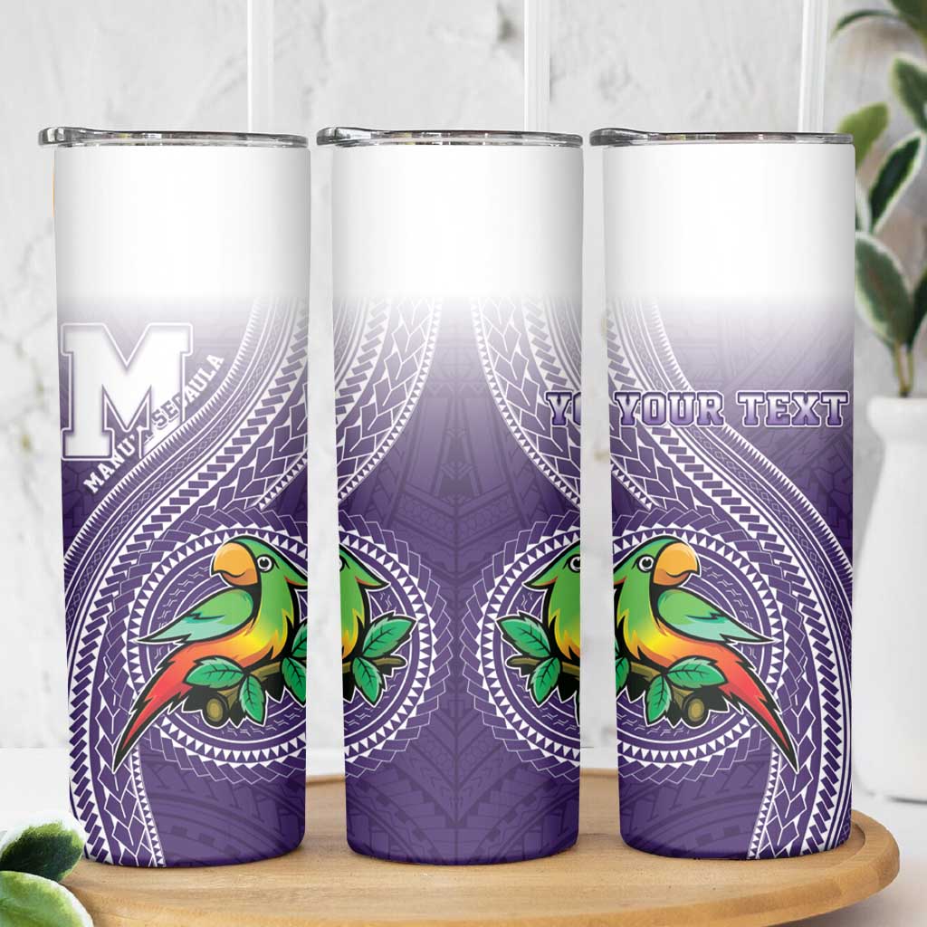 Personalized Manua High School Skinny Tumbler Polynesian Tribal Pattern LT05 - Polynesian Pride