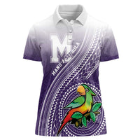 Personalized Manua High School Women Polo Shirt Polynesian Tribal Pattern LT05 Female Purple - Polynesian Pride