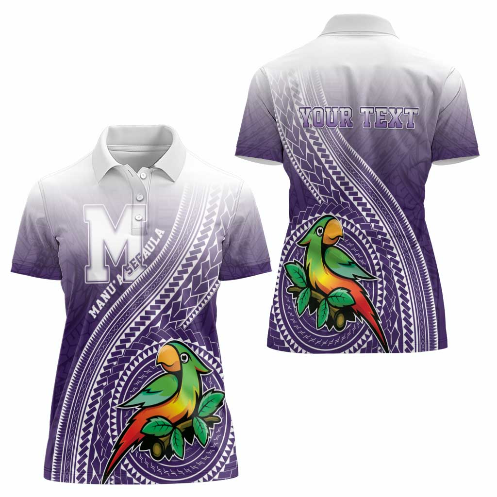 Personalized Manua High School Women Polo Shirt Polynesian Tribal Pattern LT05 - Polynesian Pride