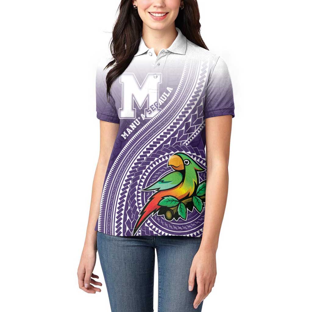 Personalized Manua High School Women Polo Shirt Polynesian Tribal Pattern LT05 - Polynesian Pride
