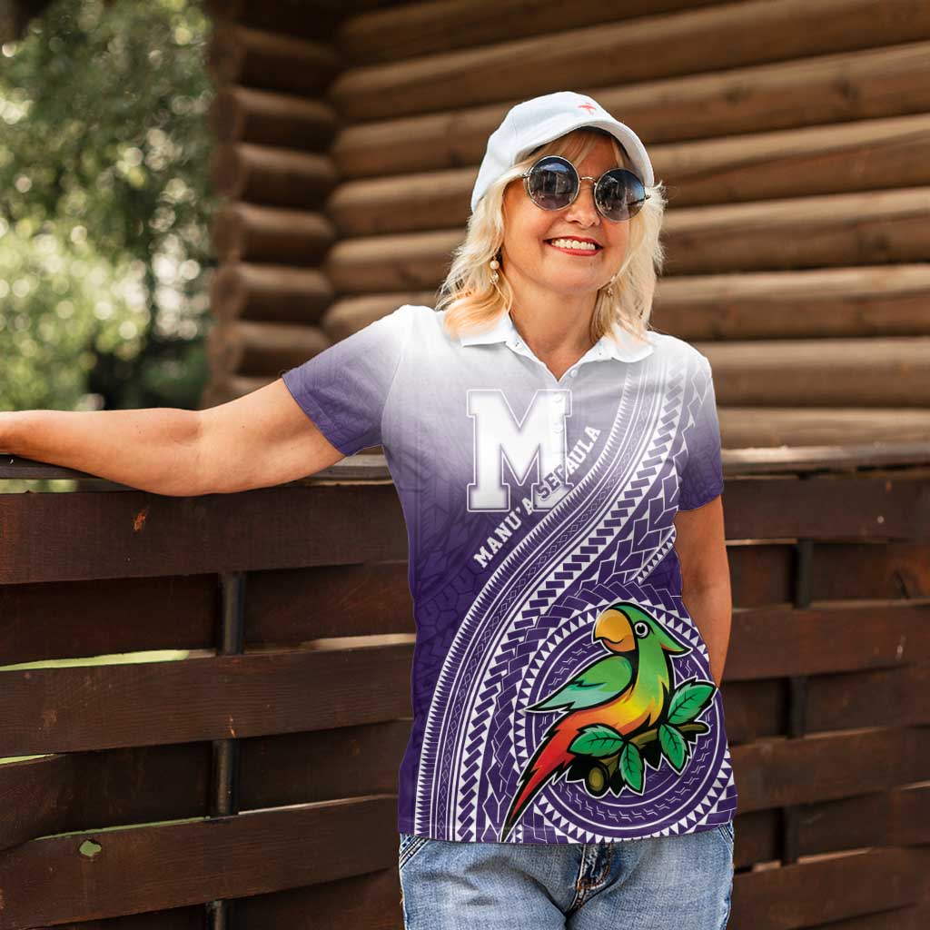 Personalized Manua High School Women Polo Shirt Polynesian Tribal Pattern LT05 - Polynesian Pride