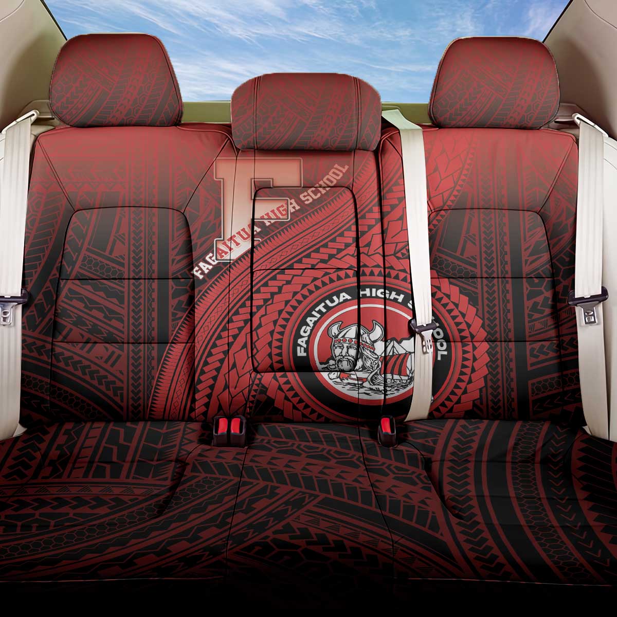 Fagaitua High School Back Car Seat Cover Polynesian Tribal Pattern LT05 One Size Red - Polynesian Pride